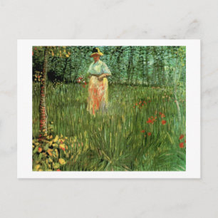 Carte Postale Une femme marche dans un jardin Van Gogh Art