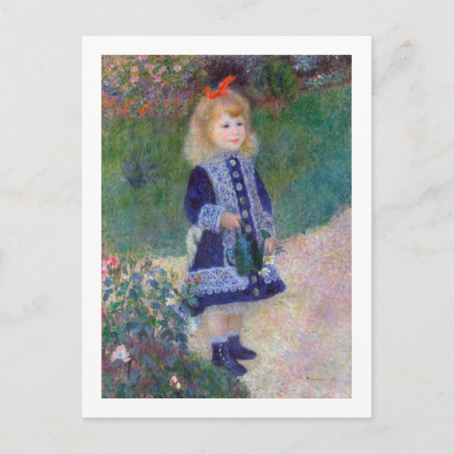 Carte Postale Une fille avec une canne d'arrosage, Renoir (Devant)