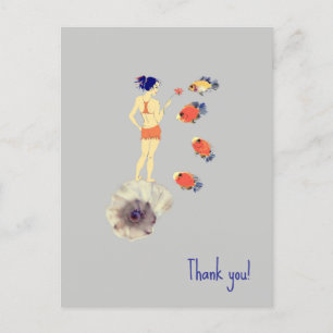 Carte Postale Une fille et un poisson