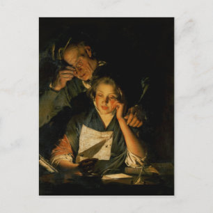 Carte Postale Une fille lisant une lettre