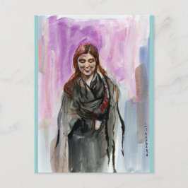 Carte Postale Une fille souriante en noir