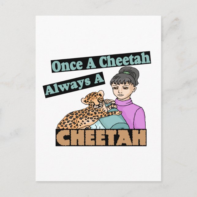 Carte Postale Une Fois Un Cheetah (Devant)