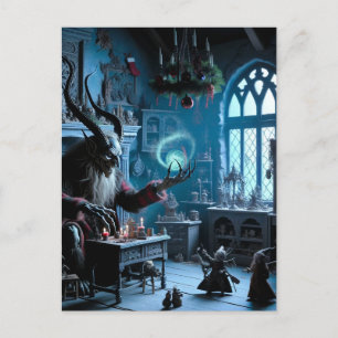 Carte Postale Une horreur de Noël Krampus AI Généré Art