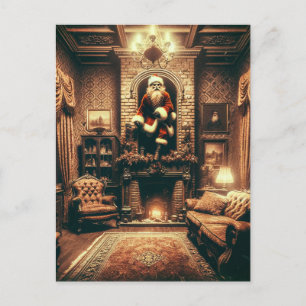 Carte Postale Une horreur de Noël Père Noël AI Généré Art