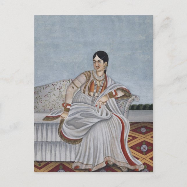 Carte Postale Une Indienne En Vêtements Traditionnels (Devant)