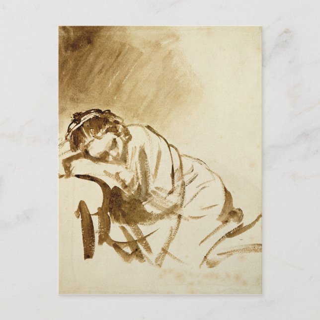 Carte Postale Une jeune femme qui dort c.1654 (Devant)