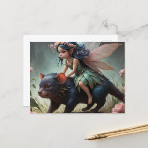 Carte Postale Une jolie fée défile dans un art d'imaginaire diab