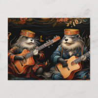 Une jolie paire d'adorables loutre musiciens