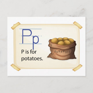 Carte Postale Une lettre P pour les pommes de terre