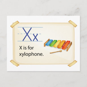Carte Postale Une lettre X pour le xylophone