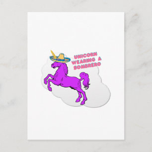 Carte Postale Une licorne portant un sombrero