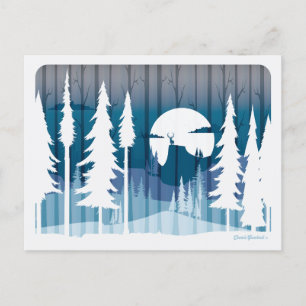 Carte Postale Une longue nuit d'hiver dans la forêt oubliée -