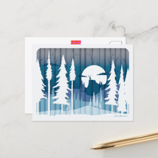 Carte Postale Une longue nuit d'hiver dans la forêt oubliée -