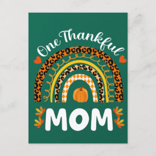 Carte Postale Une maman reconnaissante Thanksgiving Arc-en-ciel 