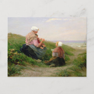 Carte Postale Une mère et ses petits enfants