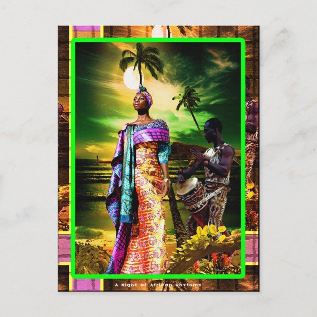 Carte Postale Une nuit de rythme africain (Devant)