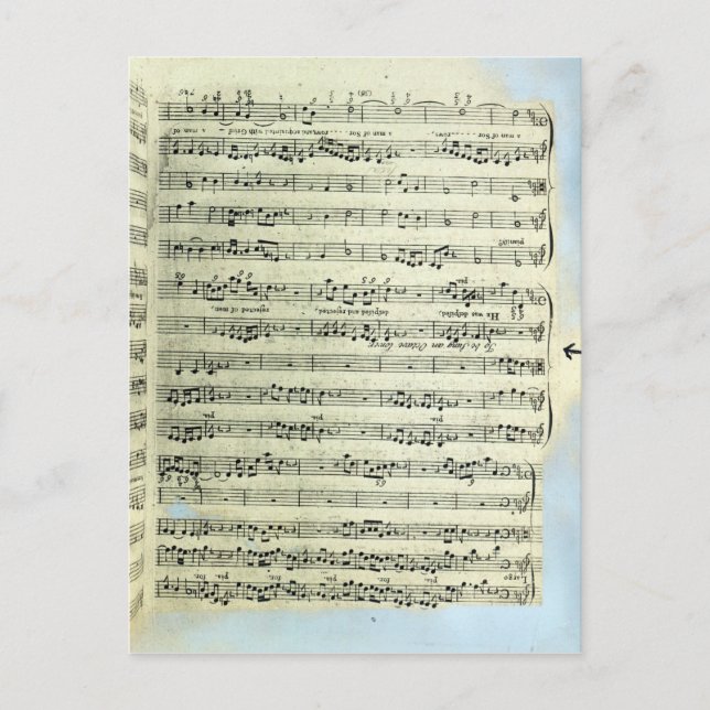 Carte Postale Une page de l'une des deux seules copies (Devant)