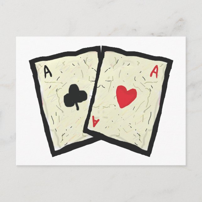 Carte Postale Une Paire D'As (Devant)