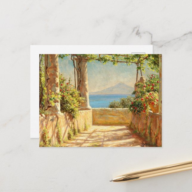 Carte Postale Une pergola sur Capri, Emil Wennerwald (Devant/Arrière en situation)