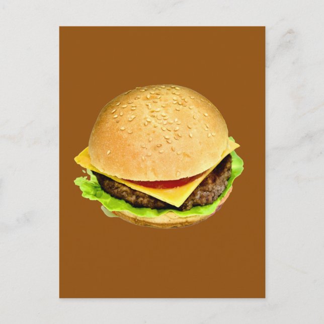 Carte Postale Une photo de gros cheeseburger juteux (Devant)