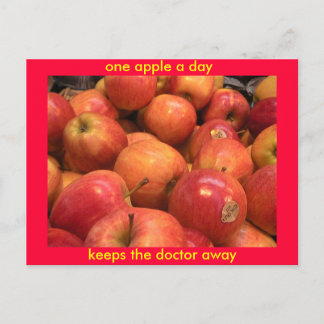 Carte Postale Une pomme par jour, éloigne le médecin