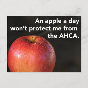 Carte Postale Une pomme par jour pour arrêter l'AHCA ! Santé