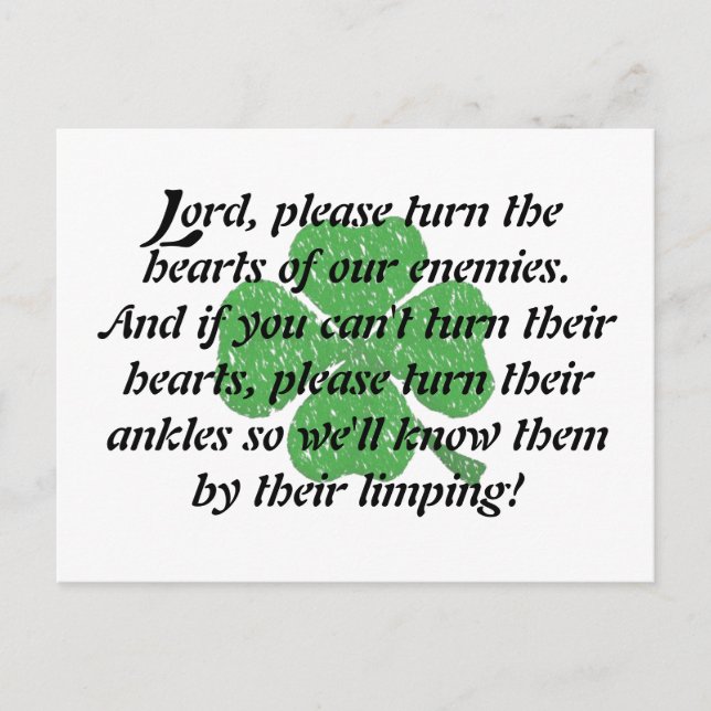 Carte Postale Une prière irlandaise (Devant)