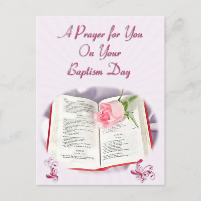 Carte Postale Une prière pour un baptême (Devant)
