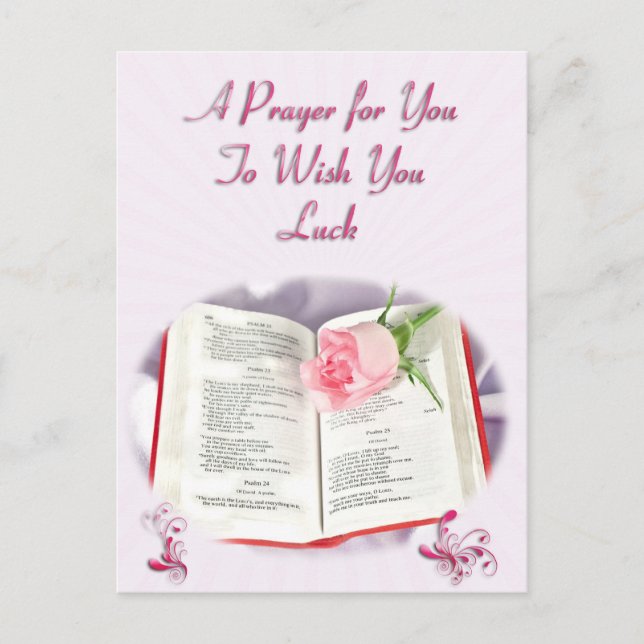 Carte Postale Une prière pour vous souhaiter bonne chance (Devant)