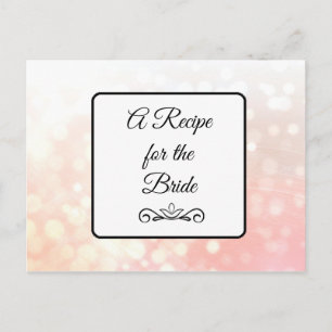 Carte Postale Une recette pour la Mariage mariée Recette Card