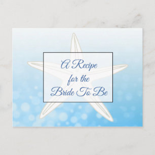 Carte Postale Une recette pour la Mariage mariée Recette Card