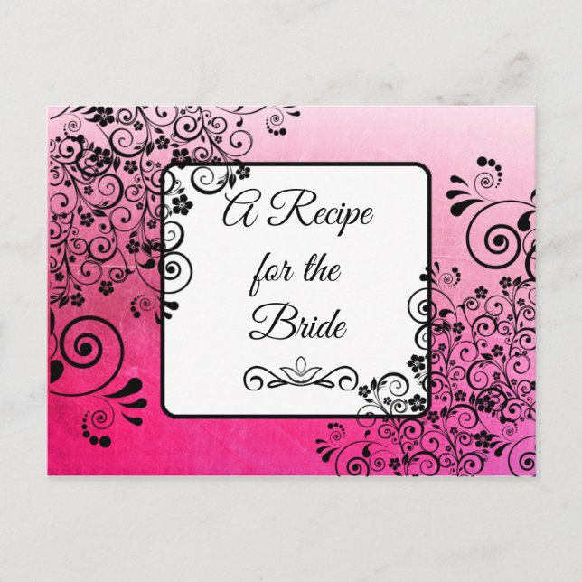 Carte Postale Une recette pour la Mariage mariée Recette Card (Devant)