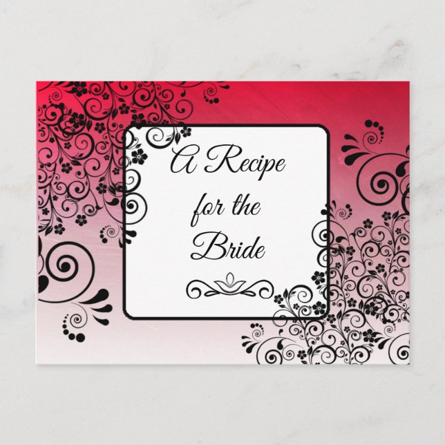 Carte Postale Une recette pour la Mariage mariée Recette Card (Devant)