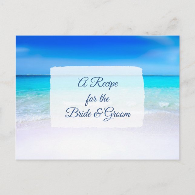 Carte Postale Une recette pour la Mariage mariée Recette Card (Devant)