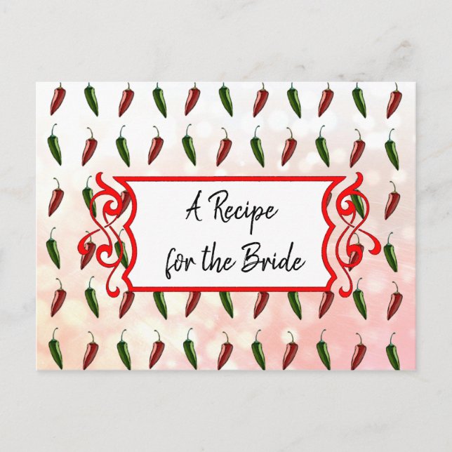 Carte Postale Une recette pour la Mariage mariée Recette Card (Devant)