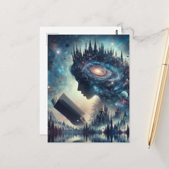 Carte Postale Une reine de conte (Devant/Arrière en situation)