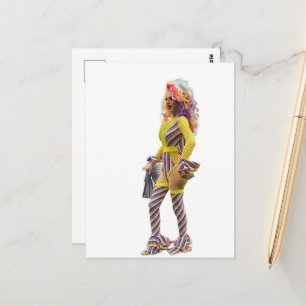 Carte Postale Une Reine du Drag Colorée et Magnifique