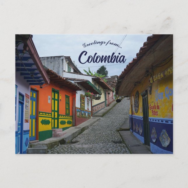 Carte Postale Une rue à Guatape Colombie (Devant)