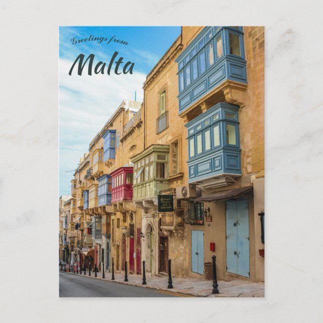 Carte Postale Une rue à La Valletta Malte (Devant)