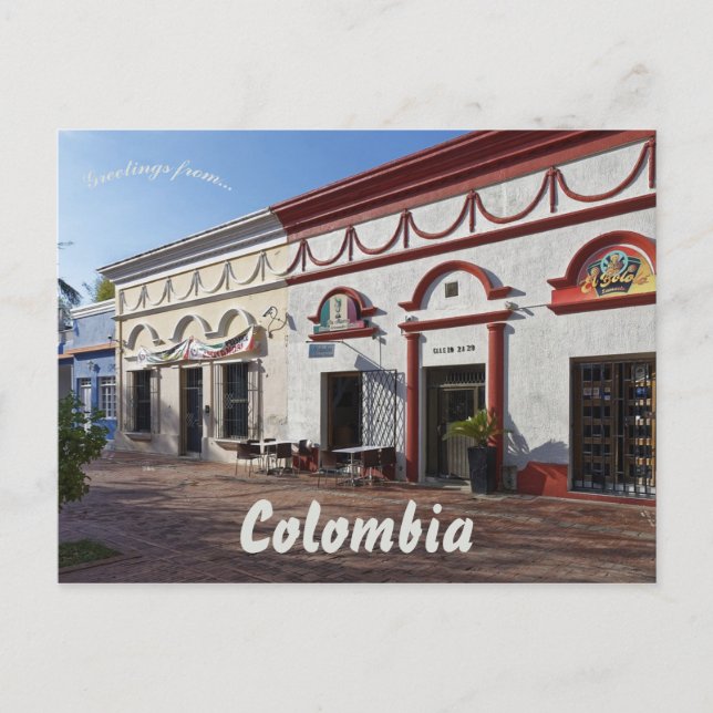 Carte Postale Une rue à Père Noël Marta Colombie (Devant)