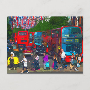 Carte Postale Une rue d'Oxford Street animée avec des acheteurs 
