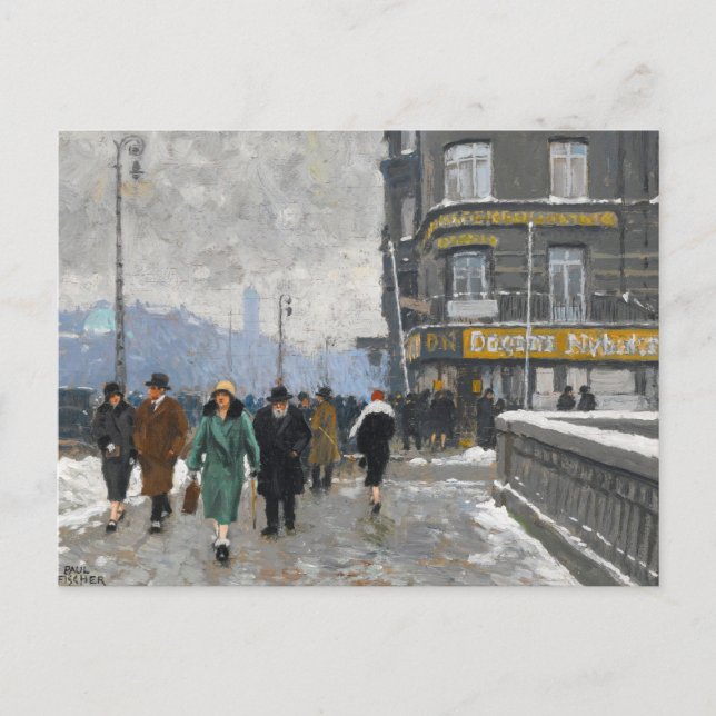 Carte Postale Une rue en hiver | Paul Fischer (Devant)