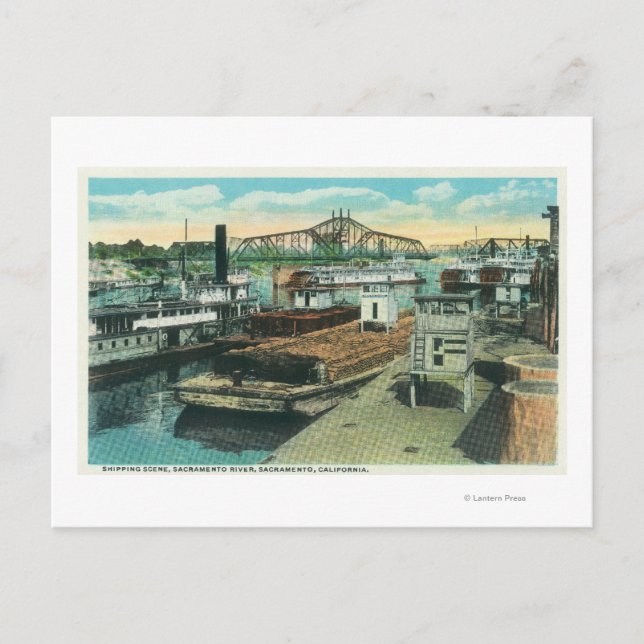 Carte Postale Une scène d'expédition portuaire sur la rivière Sa (Devant)