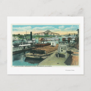 Carte Postale Une scène d'expédition portuaire sur la rivière Sa
