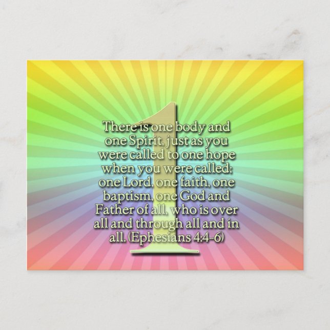 Carte Postale UNE SCRIPTURE BIBLE Éphésienne 4:4-6 (Devant)
