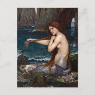 Carte Postale Une sirène   John William Waterhouse