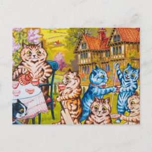 Carte Postale Une soirée thé d'été par Louis Wain