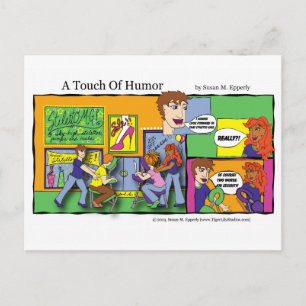 Carte Postale "Une touche d'Humour" Mall Chair Massage Comic