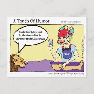 Carte Postale "Une touche d'Humour" Massage multitâche bande des