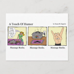 Carte Postale "Une touche d'Humour" Massage Rocks Comic